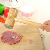 Meat Tenderizer Mallet Hammer, Wooden Double Sided